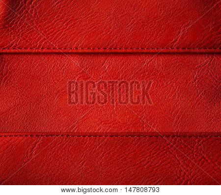 Leather Thread Seam Background Red Stitched Clothing Skin Texture