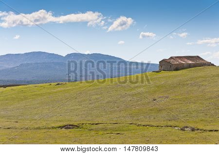 Old farm house in Guadarrama Mountains, Madrid, Spain