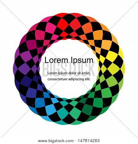 Colorful and Black Circle of Cells Expanding from the Center.  Template for Fliers, Banners, Badges, Posters, Stickers and Advertising Actions. Abstract Background. Vector Illustration.