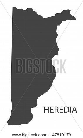 Heredia Costa Rica Map grey vector isolated high res