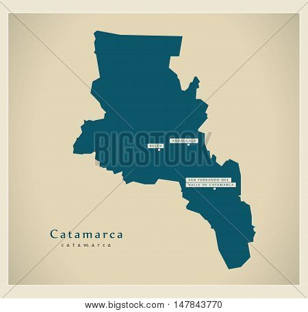 Modern Map - Catamarca AR vector high res