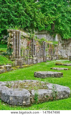 Saint Wandrille Rancon France - june 22 2016 : the Saint Wandrille abbey