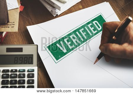 Verified Certified Affirm Authorised Approve Concept