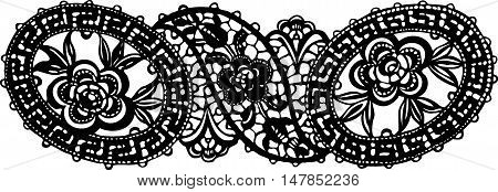 Antique Swiss embroidery design no. 001 in black looks like beautiful lace