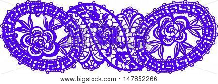 Antique Swiss embroidery design no. 001  in purple looks like beautiful lace