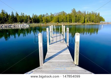 Jetty on Lake Huron at Presque Isle, MI, USA