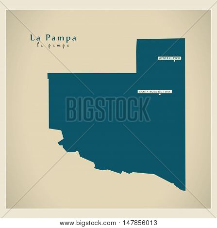 Modern Map - La Pampa AR vector high res