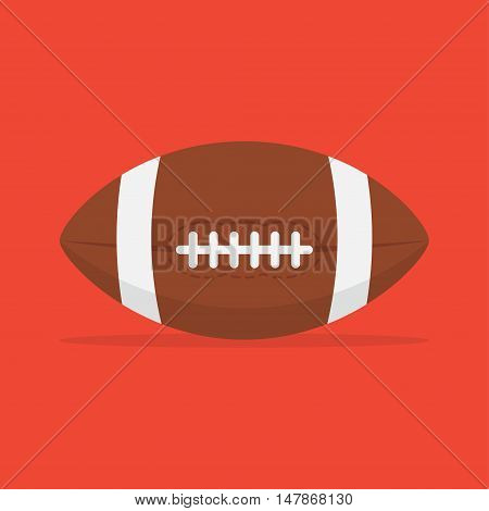 American football ball vector icon isolated from the background. Leather with a seam the ball for American football in a flat style. Sport and active leisure symbol.
