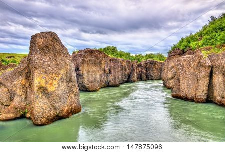 Bruarhlod Canyon of the Hvita river near Gullfoss Waterfall in Iceland