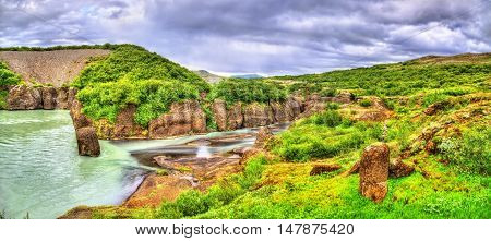 Bruarhlod Canyon of the Hvita river near Gullfoss Waterfall in Iceland