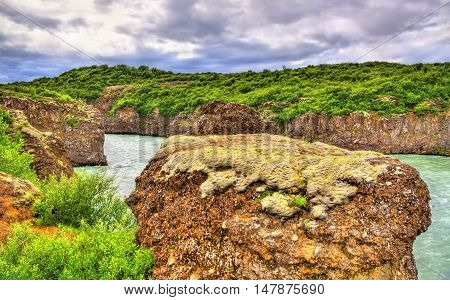 Bruarhlod Canyon of the Hvita river near Gullfoss Waterfall in Iceland