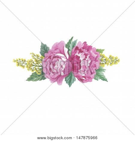 Wildflower rose flower in a watercolor style isolated. Full name of the herb: rose, Hulthemia, Hesperrhodos, Rosa. Aquarelle flower could be used for background, texture, pattern, frame or border.