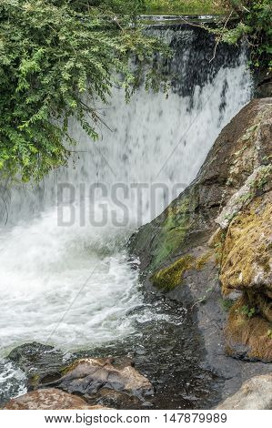 A view of a section of Tumwater Falls in Tumwater Washington.