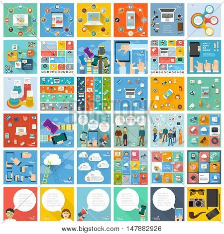 Universal collection of flat ifographic mock-ups and concepts.