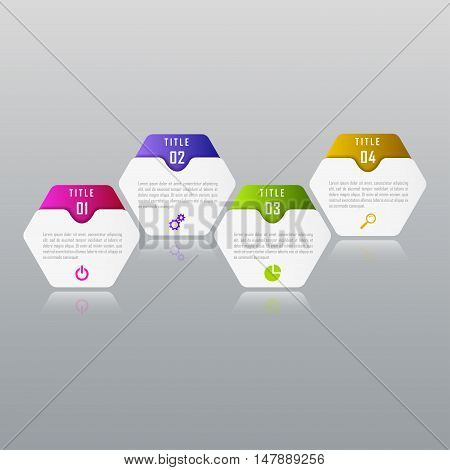 Infographic business concept with 4 options, parts, steps. Vector Infographic can be used for diagram, number options, web design, chart