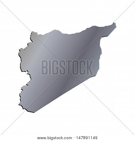 3D Vector Syria Map Aluminium Border Outline