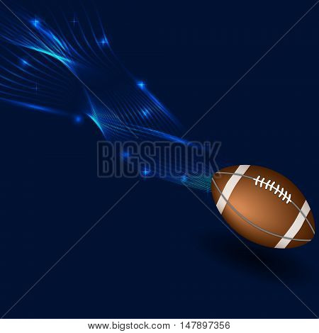 American footbal ball in neon lines. American football