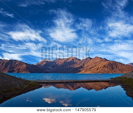 Pangong Tso Lake In Ladakh, India