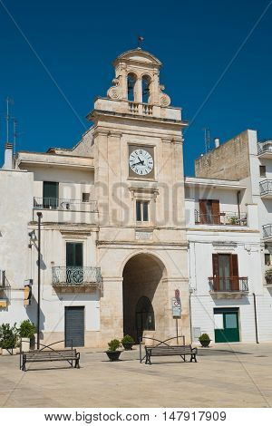Clocktower. Sammichele di Bari. Puglia. Southern Italy.