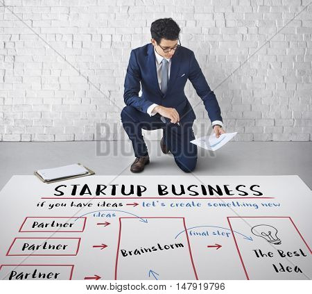 Startup Business Plan Brainstorming Graphic Concept