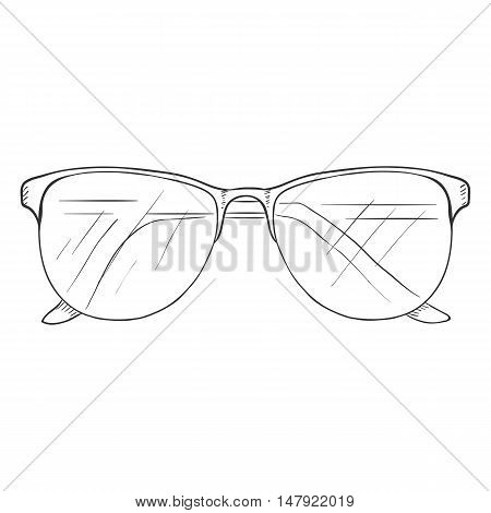 Vector Single Sketch Glasses