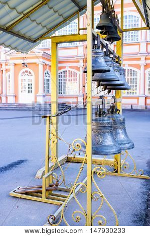 The monastery bells in Alexander Nevsky Lavra Saint Petersburg Russia.