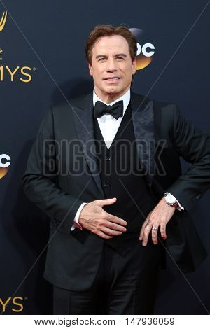 LOS ANGELES - SEP 18:  John Travolta at the 2016 Primetime Emmy Awards - Arrivals at the Microsoft Theater on September 18, 2016 in Los Angeles, CA