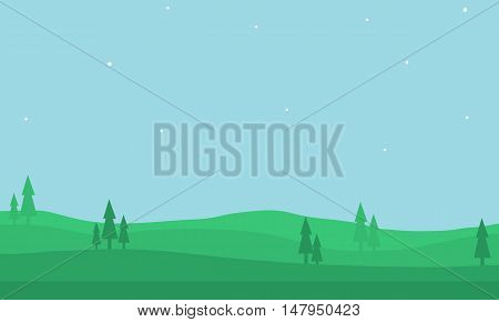 Nature landscape of silhouette for game backgrounds vector art