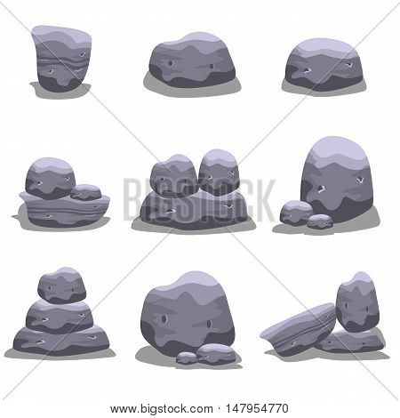 Rock element set vector art collection stock