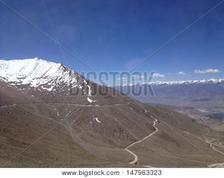Khardungla Pass. The highest road in the World. Leh Ladakh India
