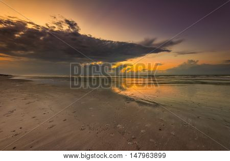 Seascape sunrise sunset in Mitchellville Park Beach in Hilton Head Island South Carolina