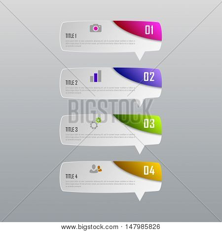 Infographic business concept with 4 options, parts, steps