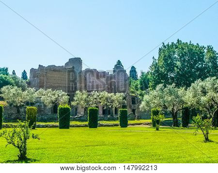 Hdr Villa Adriano Ruins In Tivoli