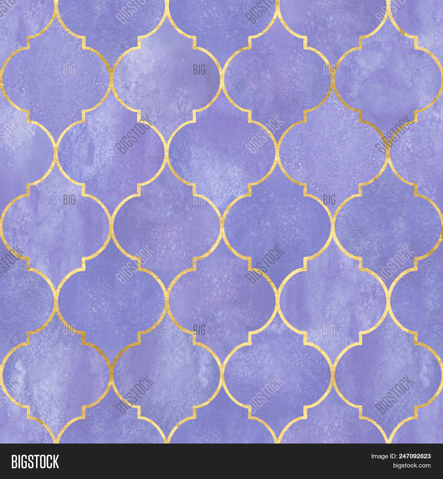 Vintage Decorative Image Photo Free Trial Stock Vintage Decorative Moroccan Seamless Pattern With Gold Line Watercolor Hand Drawn Purple Stained Gl