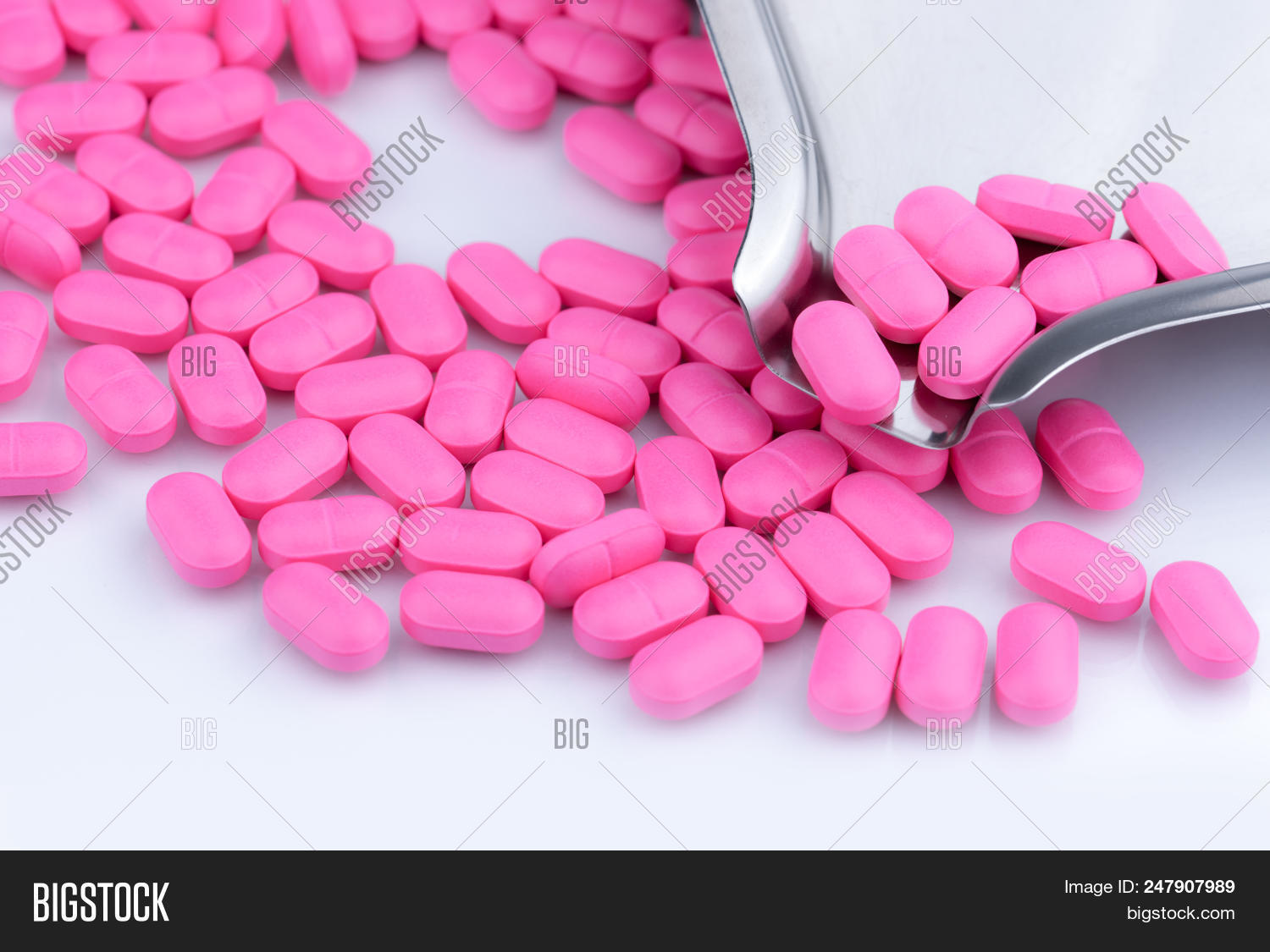 Pile Pink Tablets Pill Image & Photo (Free Trial) Bigstock