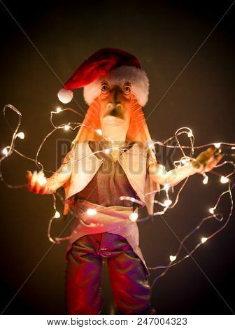 JUNE 22 2018:  Humorous Christmas holiday theme using a Jar Jar Binks action figure from the Star Wars saga