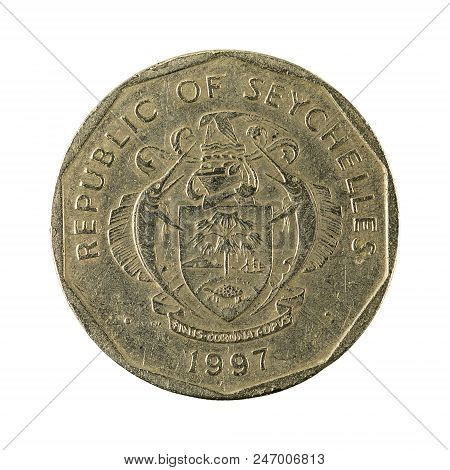 5 Seychellois Rupee Coin (1997) Reverse Isolated On White Background