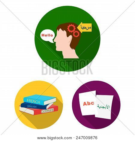 Translator And Linguist Flat Icons In Set Collection For Design. Interpreter Vector Symbol Stock  Il