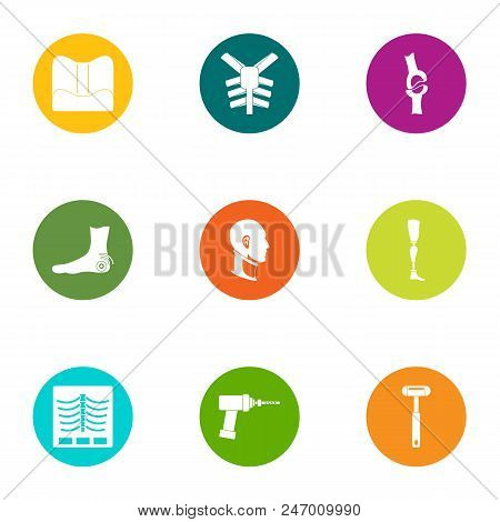 Fix The Bone Icons Set. Flat Set Of 9 Fix The Bone Vector Icons For Web Isolated On White Background