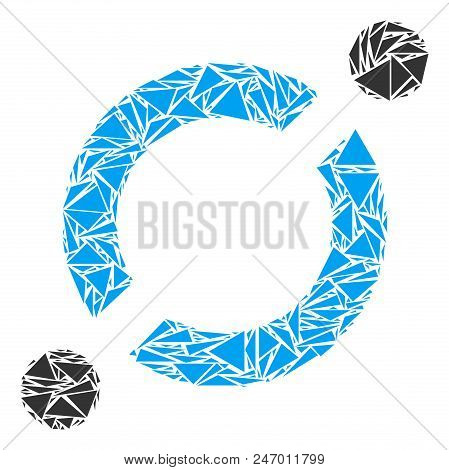 Node Link Collage Of Triangle Elements In Different Sizes And Shapes. Vector Triangles Are Organized