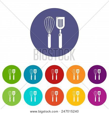 Cutlery Bake Icons Color Set Vector For Any Web Design On White Background