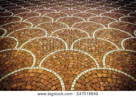 Sampietrini Pavement In Rome, Italy. May Be Used As Background