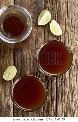 Fresh Homemade Aguapanela, Agua De Panela Or Aguadulce, A Popular Latin American Sweet Drink Made Of