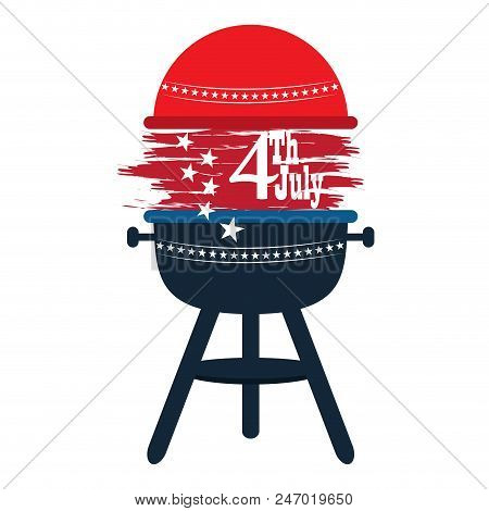 Isolated American Independence Day Emblem. Vector Illustration Design