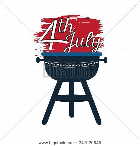 Isolated American Independence Day Emblem. Vector Illustration Design