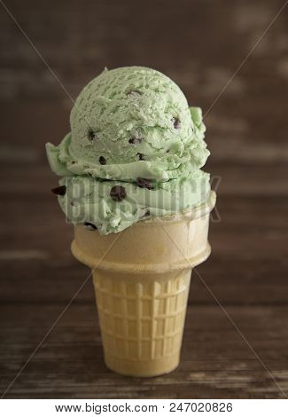 Scoops Of Mint Chocolate Chip Ice Cream