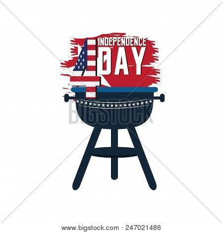 Isolated American Independence Day Emblem. Vector Illustration Design