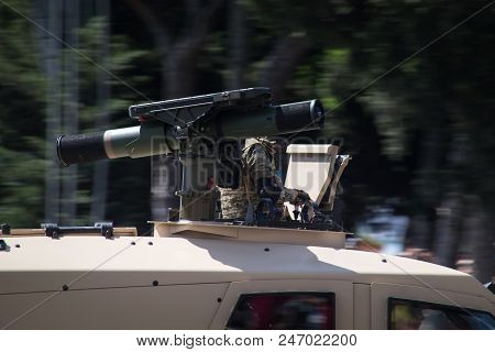 Baku, Azerbaijan - June 26 2018 - Military Parade In Baku, Azerbaijan On Army Day. Azerbaijan Celebr