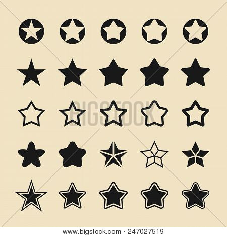 Star Pictogram For Site Or App. Flat Style Graphic.