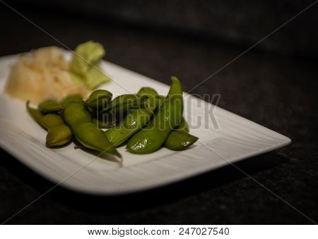 Steamed Edamame As A Small Starter Plate